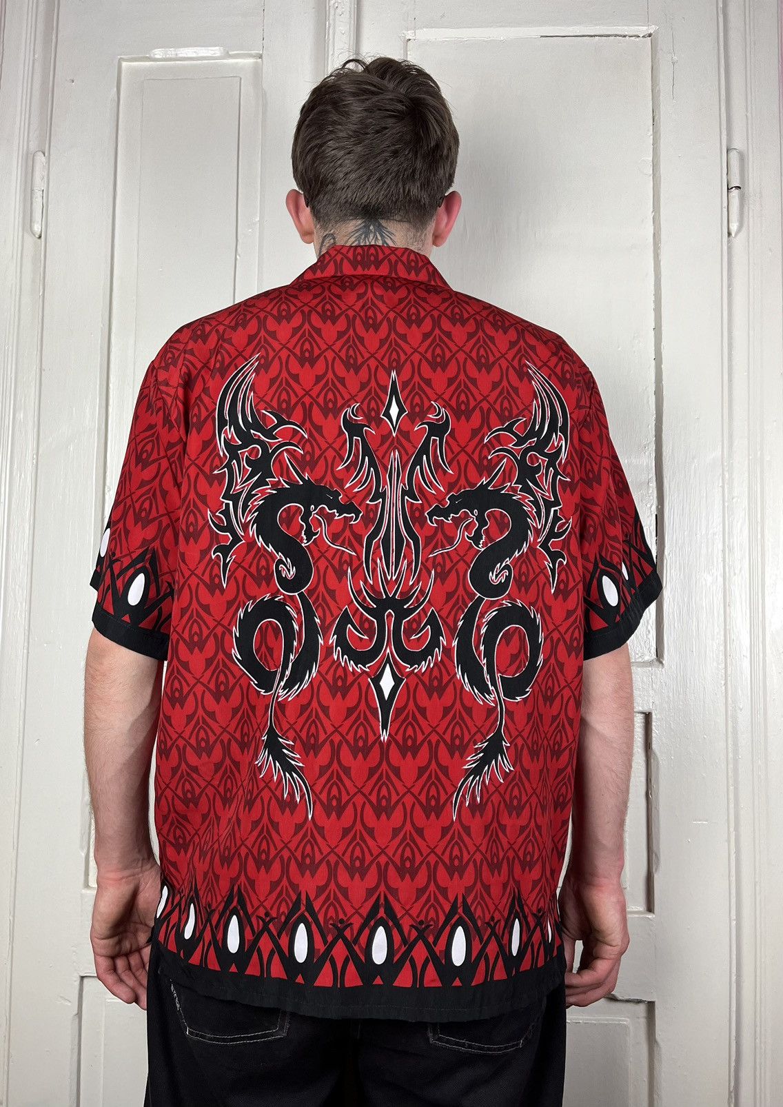 Other 🔥Sweety Collection Hawaiian button up shirt dragon abstract Size US L / EU 52-54 / 3 - 2 Thumbnail