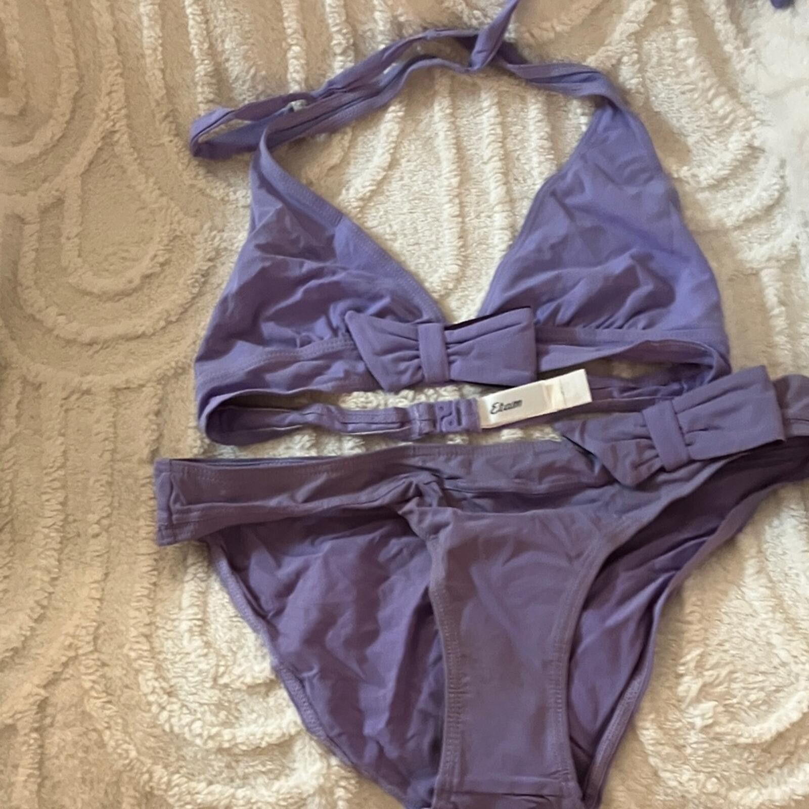 Other NWOT Etam Lavender Bow Bikini Set Size ONE SIZE - 3 Thumbnail