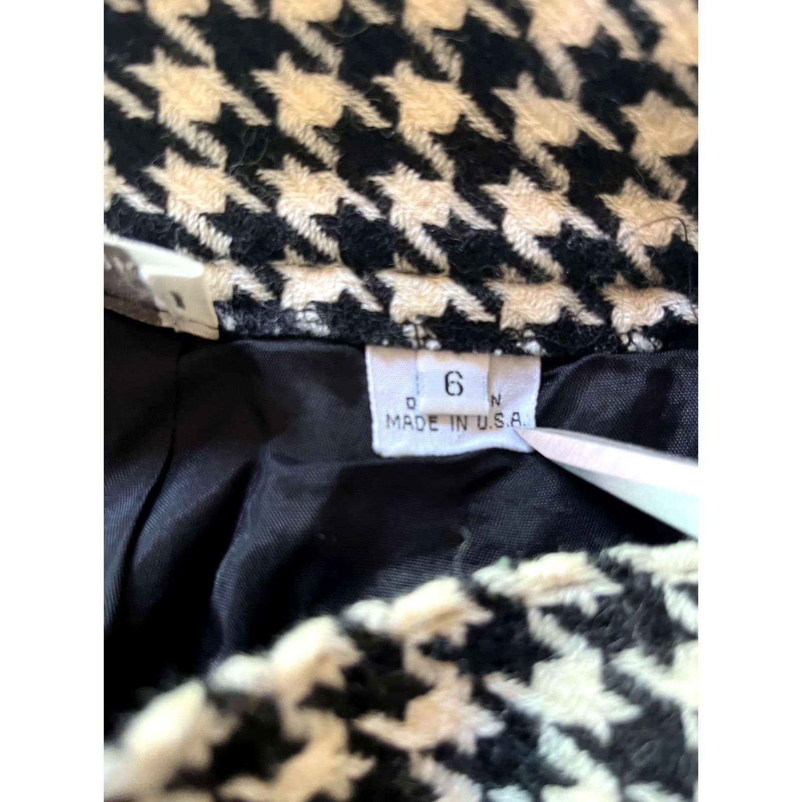 Jones New York Jones New York Womens Houndstooth Wool Pencil Skirt Size 6 Black White Career Size 28" / US 6 / IT 42 - 3 Thumbnail