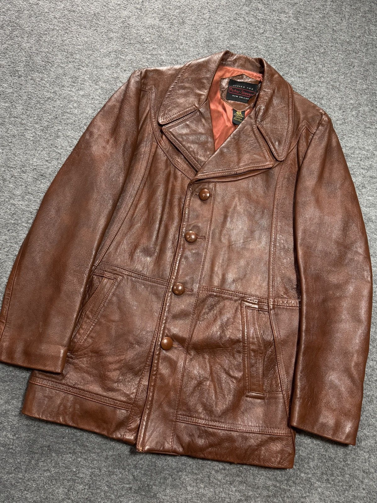 Vintage Vintage 70s Cabretta Leather Jacket Sport Coat Mens 44 Brown Size US M / EU 48-50 / 2 - 8 Thumbnail