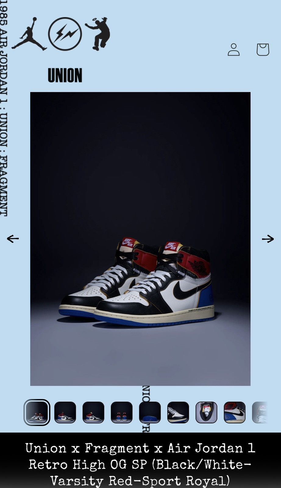 Jordan Brand × Union LA Union x Fragment x Air Jordan 1 Size US 13 / EU 46 - 1 Thumbnail