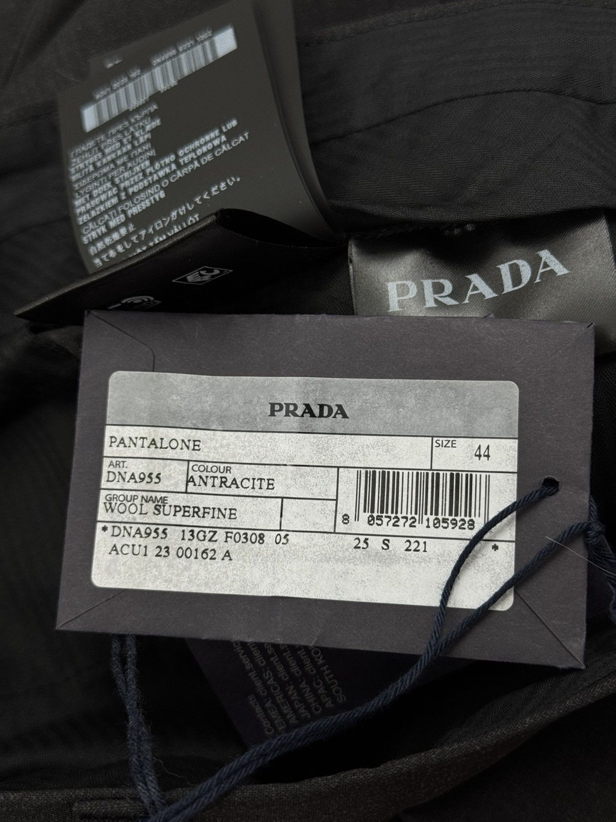 Prada NWT PRADA GRAY WOOL PANTS PRADA LOGO Size US 30 / EU 46 - 10 Thumbnail