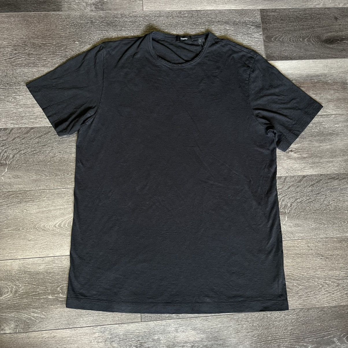 Theory Theory Essential Black Blank Pima Cotton Tee Shirt Size US L / EU 52-54 / 3 - 1 Thumbnail