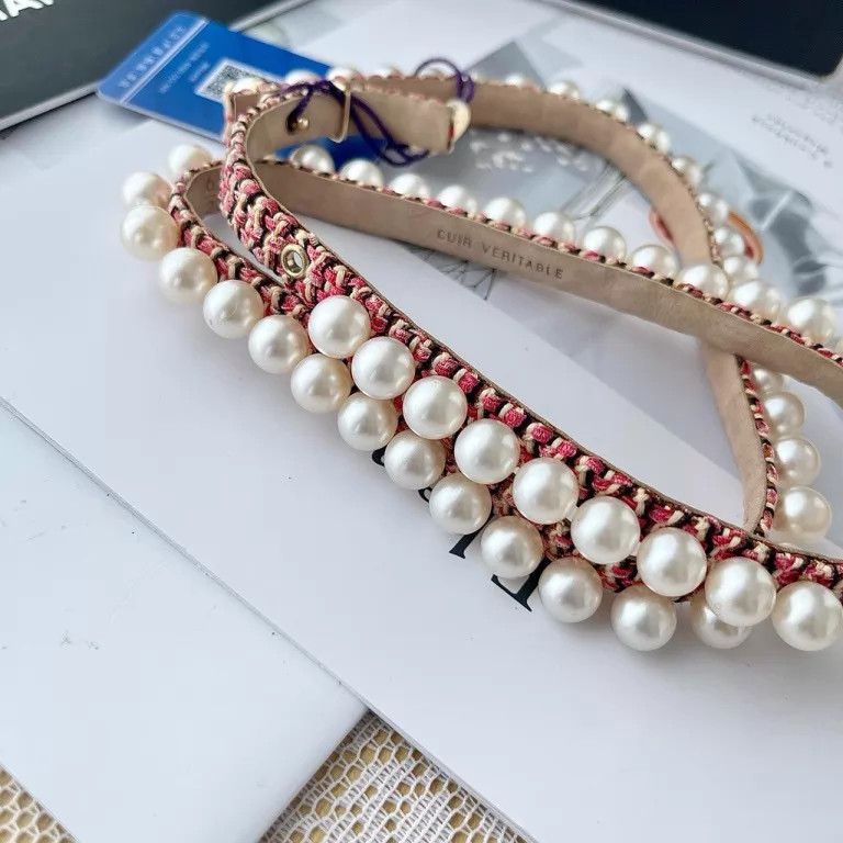 Chanel Chanel tweed pearl-embellished belt Size ONE SIZE - 6 Thumbnail
