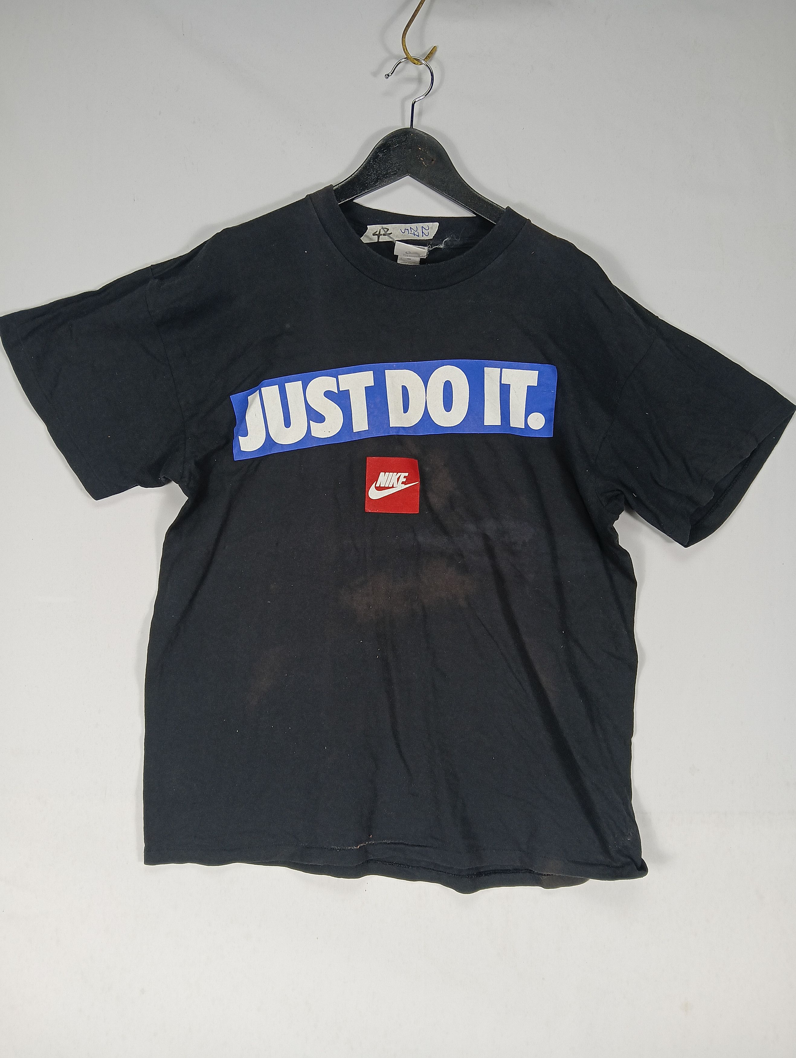 Nike vintage nike big logo 90s gray tab distressed JUST DO IT Size US L / EU 52-54 / 3 - 1 Thumbnail