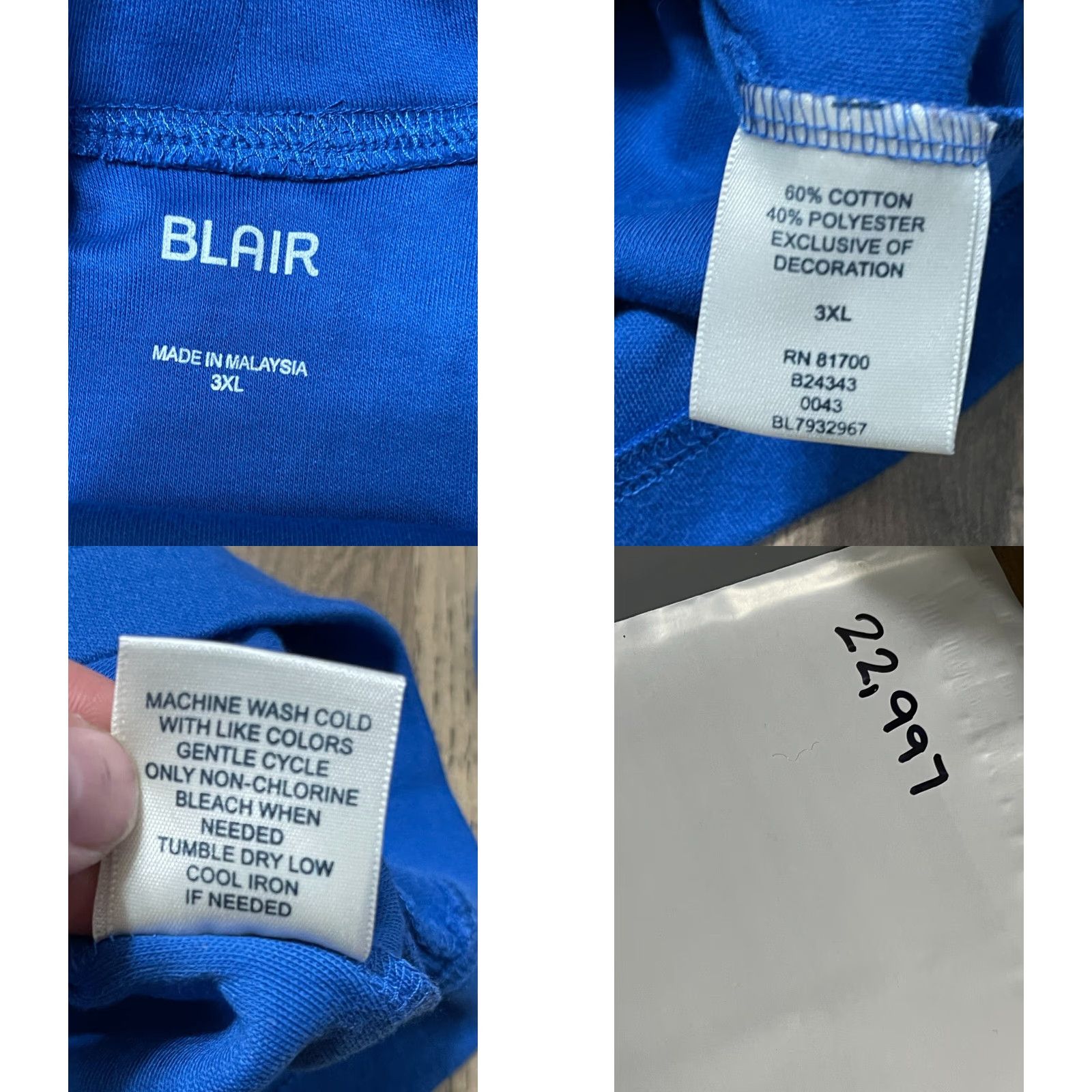 Blair Blair Shirt Women's 3XL Blue Long Sleeve Logo Embroidered Shirt Size XXL / US 16-18 / IT 52-54 - 8 Thumbnail