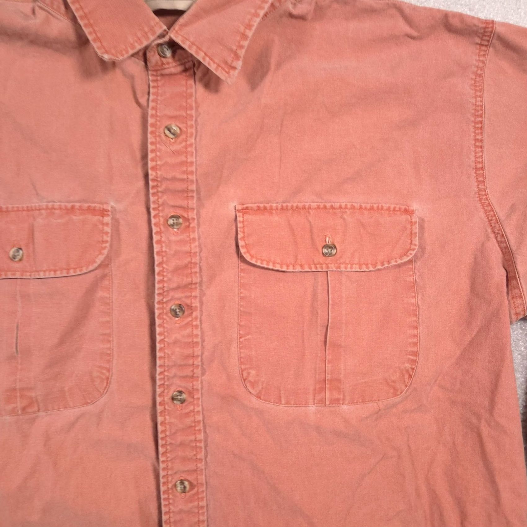 Vintage Gander Mountain Shirt Mens 2XL Orange Solid Button Front Long Sleeve Outdoor Size US XXL / EU 58 / 5 - 3 Thumbnail