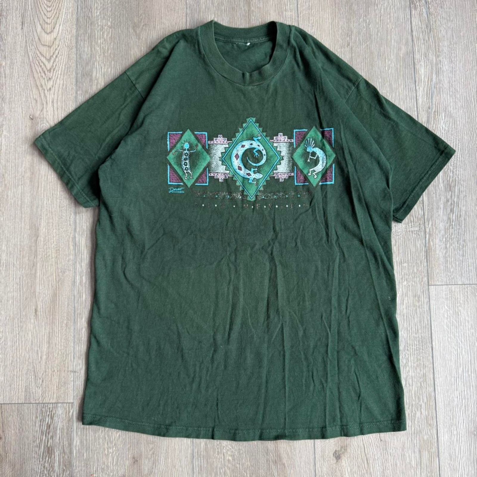 Other Vintage 90s Mexico Art Tee Green Size US XL / EU 56 / 4 - 1 Thumbnail