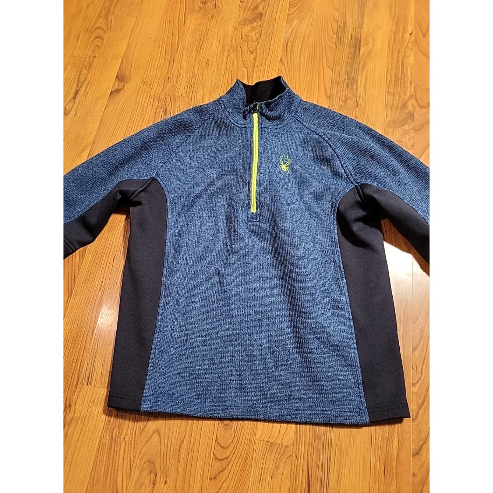 Spyder VINTAGE Spyder 1/4 Zip Pullover Sweater Blue Logo USA Men's L Pullover 44" X28" Embroidered Spider Size US L / EU 52-54 / 3 - 3 Thumbnail