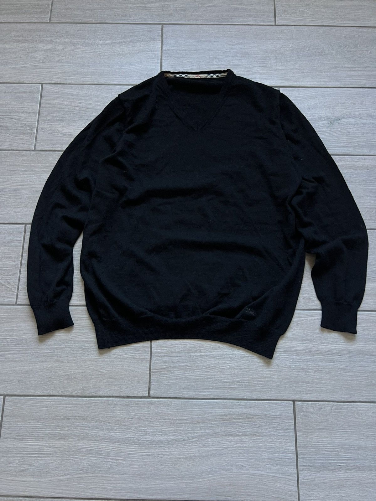 Burberry Vintage Burberry Sweatshirt Knit Black Old Money Size US L / EU 52-54 / 3 - 2 Thumbnail