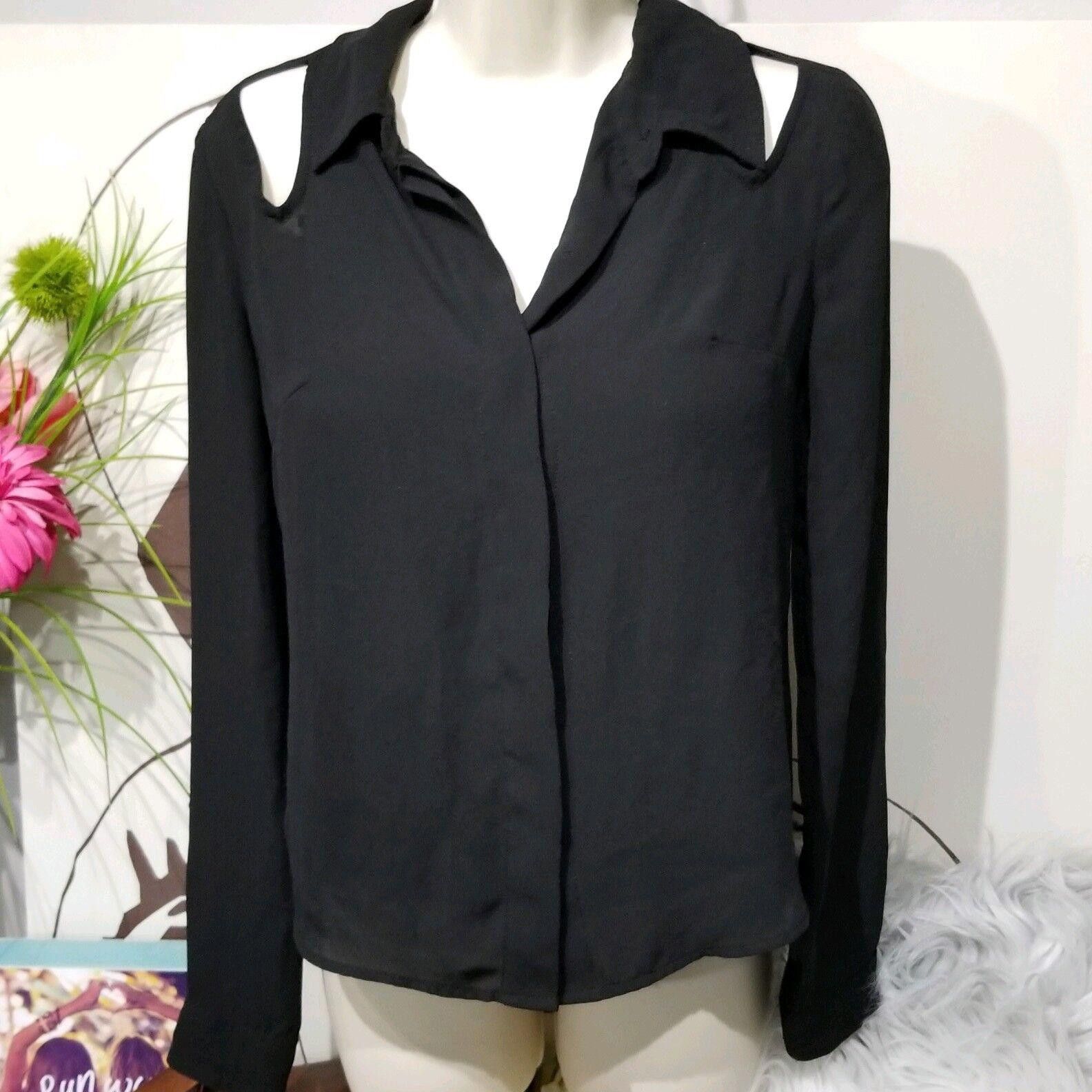 Designer L'AMOUR Top Womens SMALL Nanette Lepore Cold Shoulder Black Size S / US 4 / IT 40 - 1 Thumbnail