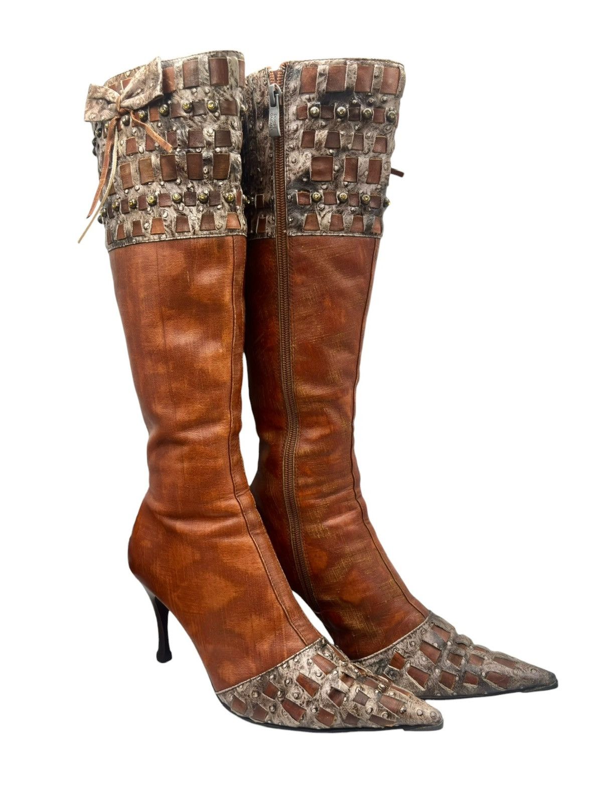 Vintage Vintage knee high brown leather boots Size 38 Size US 8 / IT 38 - 1 Thumbnail