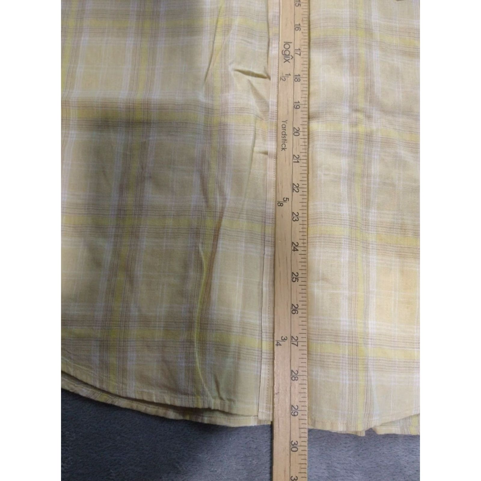 Banana Republic Banana Republic Shirt Mens Large Yellow Plaid Linen Blend Button Up Short Sleeve Size US L / EU 52-54 / 3 - 3 Thumbnail