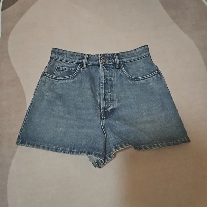 Miu Miu Miu Miu Blue Cotton Women's Shorts 0089 Size 23" - 1 Thumbnail