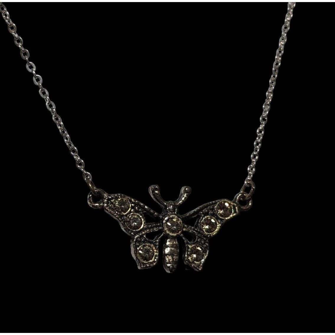 Other Vintage 90s Butterfly Rhinestone Necklace Size ONE SIZE - 4 Thumbnail