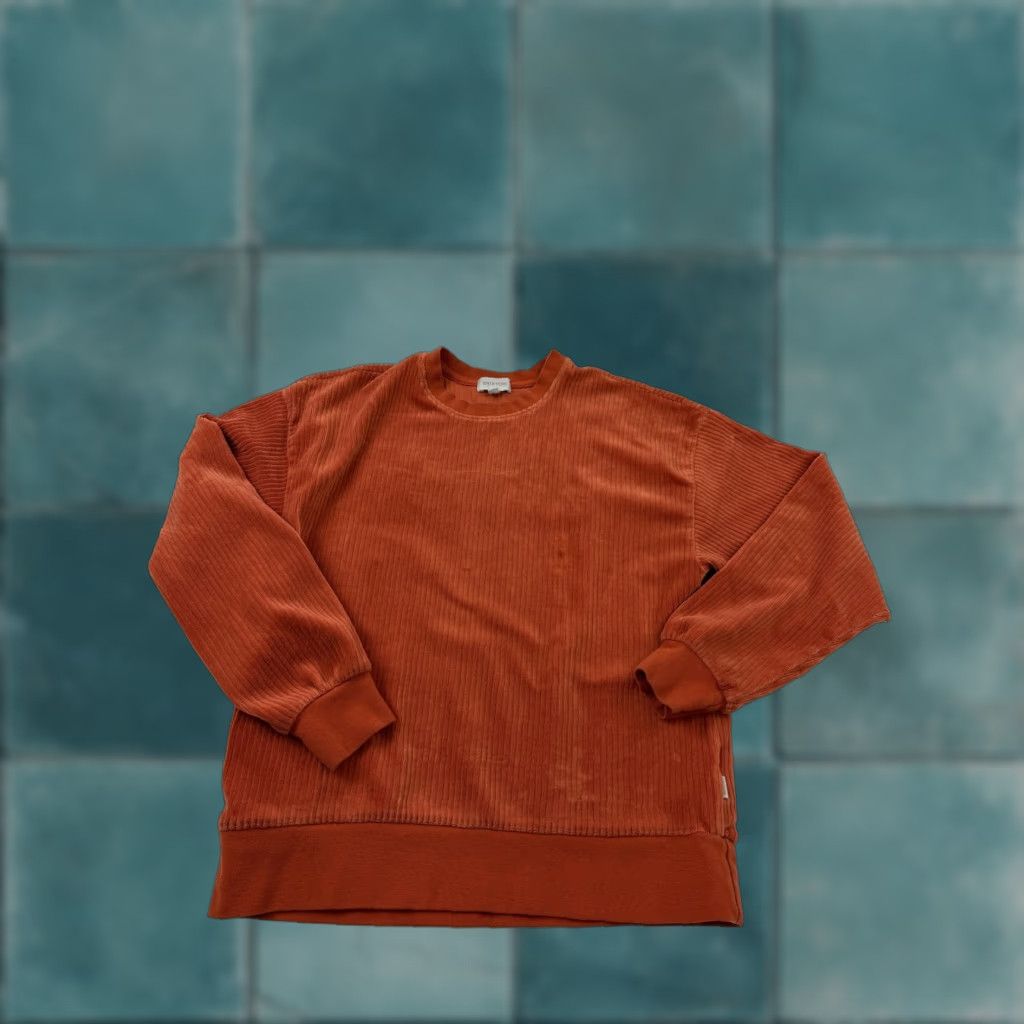 Brixton Brixton Sweater Womens XS Orange Corduroy Knit Crewneck Pullover Soft Cozy Top Size XS / US 0-2 / IT 36-38 - 1 Thumbnail