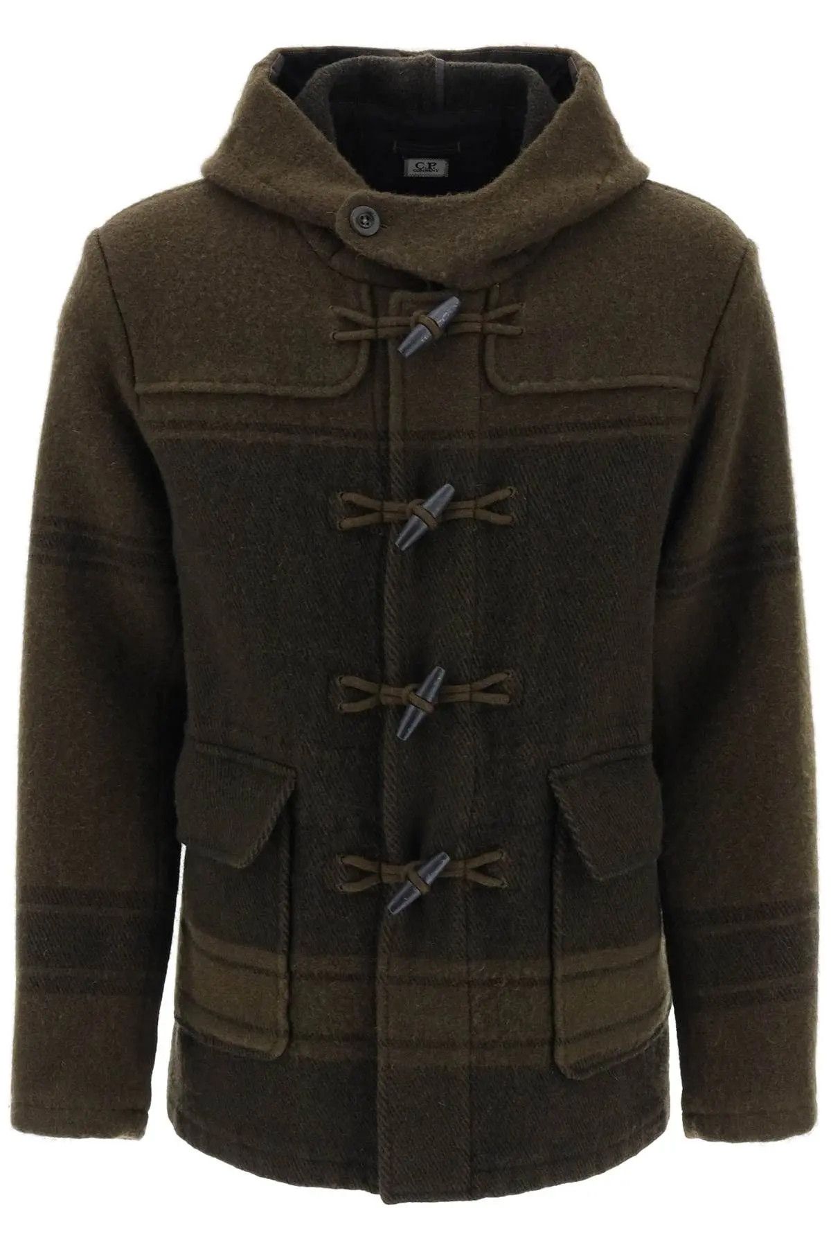 image of C P Company O1S22I1N0224 C.p. Duffel Wool Coat In Khaki, Men's (Size Medium)