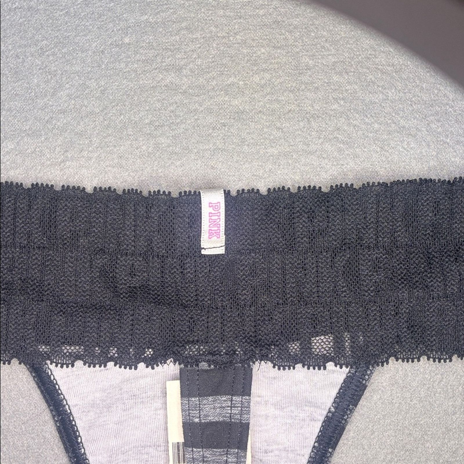 Victoria's Secret PINK Victoria's Secret Black Lace Thong NEW M Size ONE SIZE - 5 Thumbnail