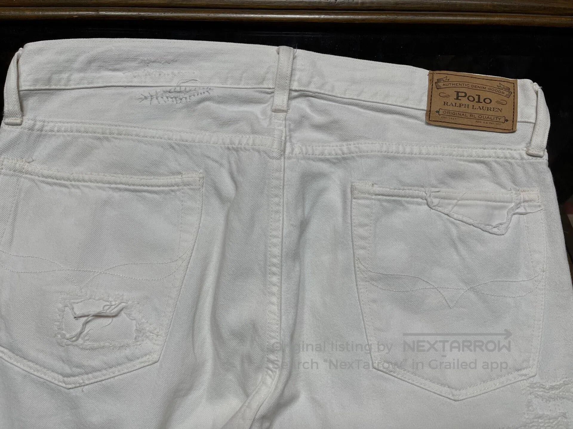 RRL Ralph Lauren white distressed patch denim pants. Size US 33 - 7 Thumbnail