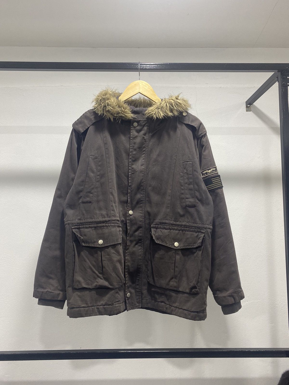 Vintage 💥FINAL DROP💥US Air Force Hooded Parka Fur Jacket Size US M / EU 48-50 / 2 - 1 Thumbnail