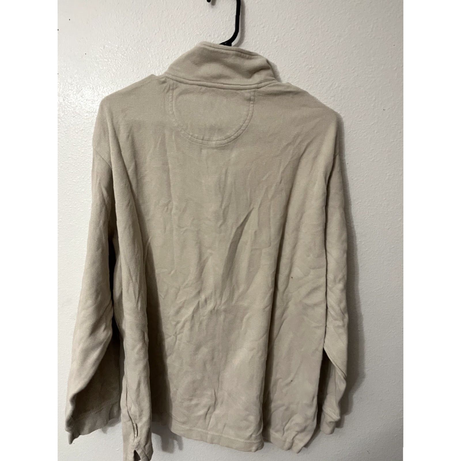 Izod Izod Solid 1/4 Zip Pullover Long Sleeve Beige XL Men Size US XL / EU 56 / 4 - 3 Thumbnail