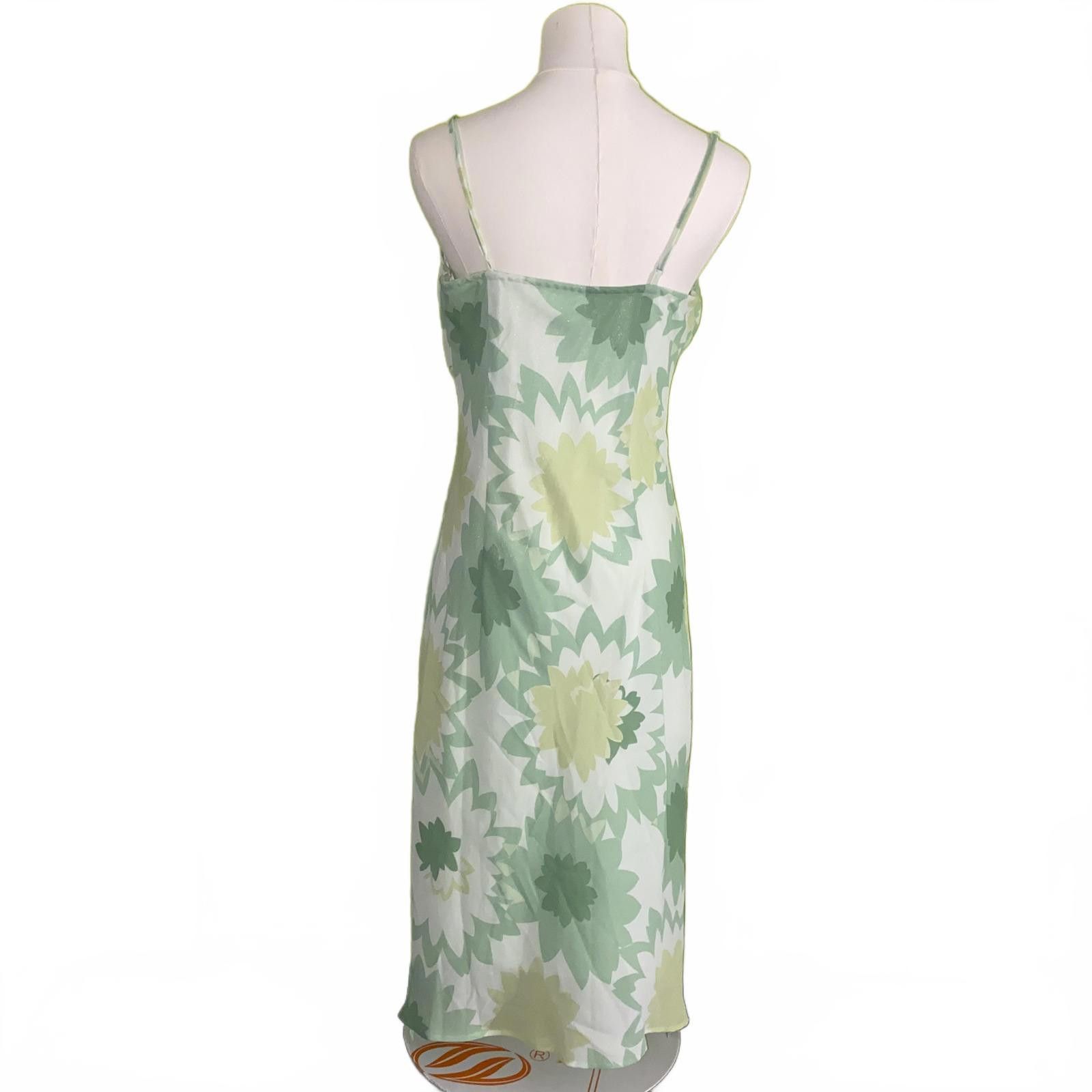 Express Vintage Y2k Green Floral Midi Dress Size 7/8 Size M / US 6-8 / IT 42-44 - 3 Thumbnail
