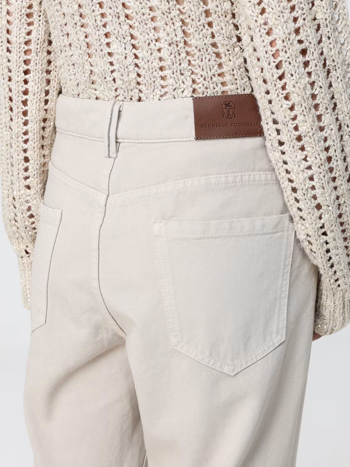 Brunello Cucinelli o1y0725 Denim Pant in Ivory Size 26" / US 2 / IT 38 - 5 Thumbnail