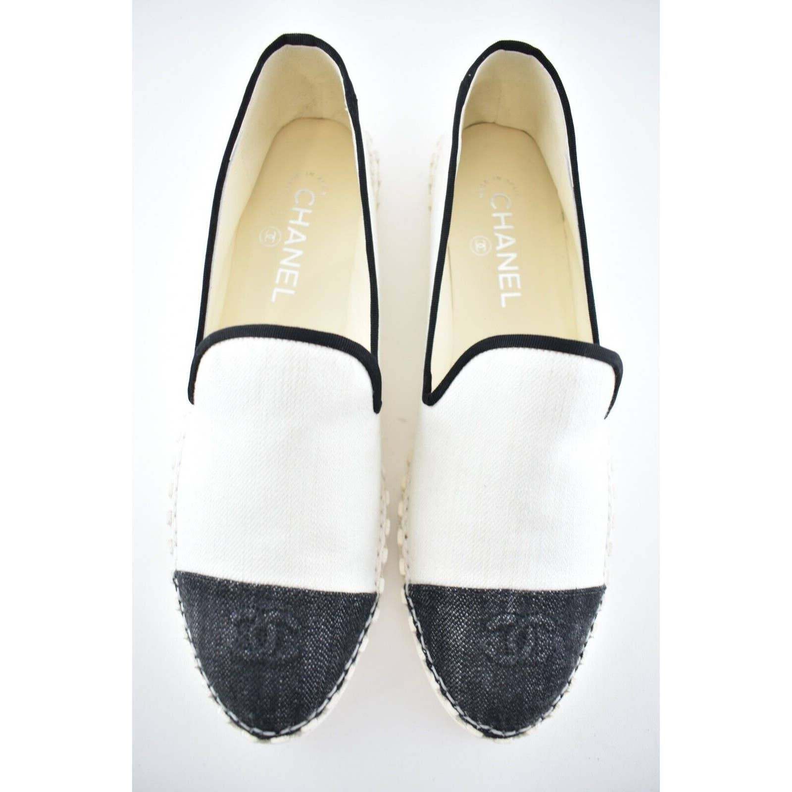 Chanel 19C Fabric CC Logo Cap Toe Moccasin Ballet Loafer Flat 41 Size US 11 / IT 41 - 5 Thumbnail