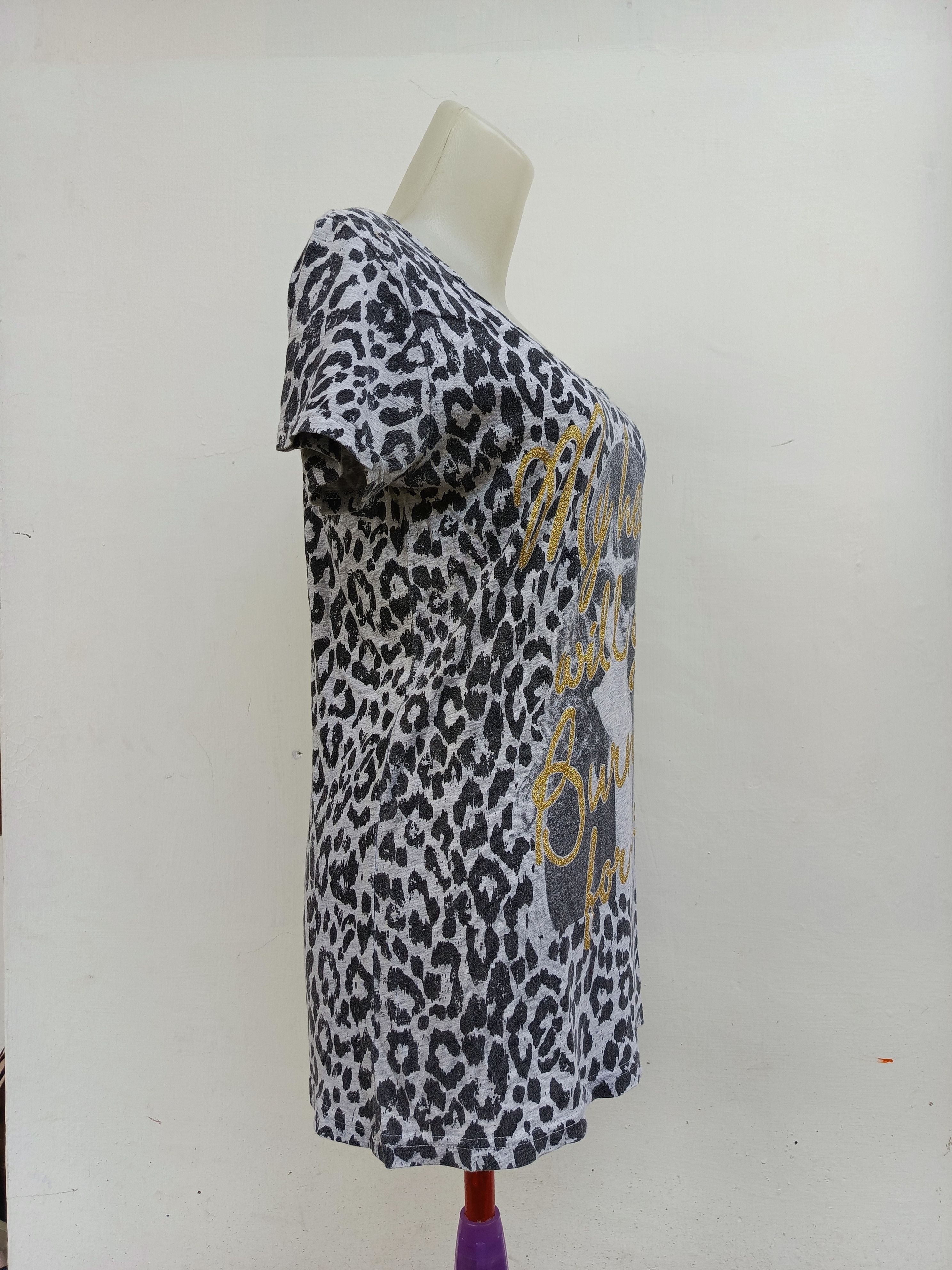 Japanese Brand Splurge Diva Parties Y2K Leopard Print Graphic T-Shirt Size L / US 10 / IT 46 - 3 Thumbnail