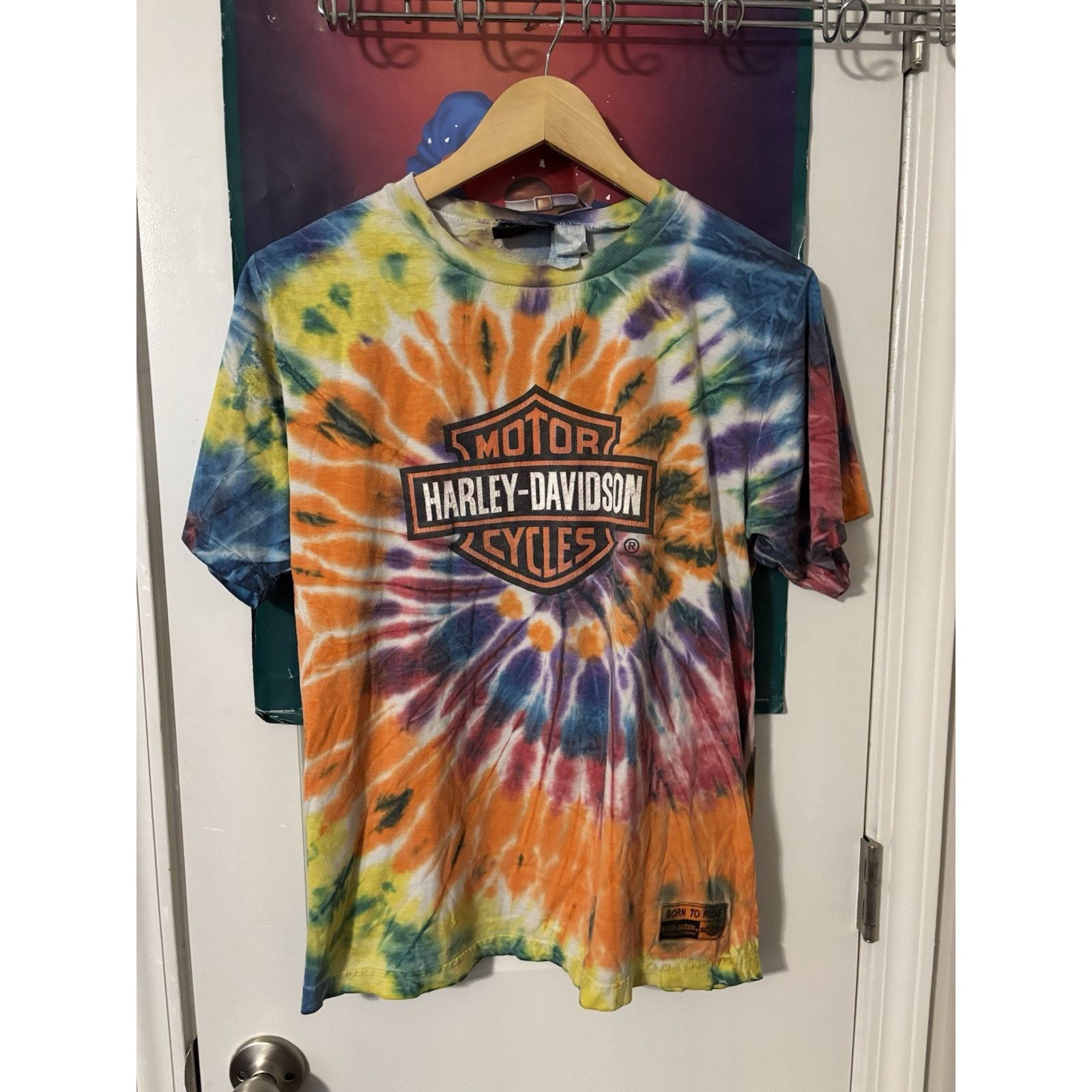 Vintage ty dye harley davidson Small/medium Rare Summer Motorcycle Size US XL / EU 56 / 4 - 1 Thumbnail