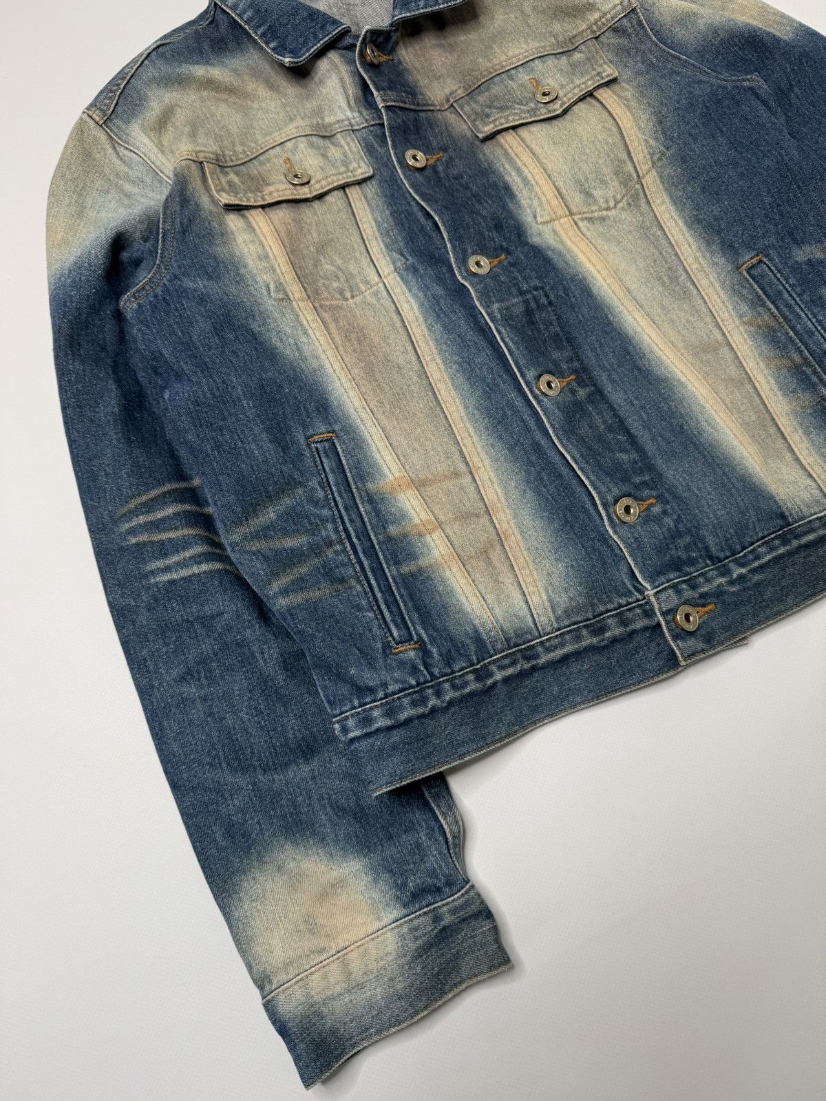 Vintage Vintage archive avant garde washed denim jacket katana lgb Size US L / EU 52-54 / 3 - 3 Thumbnail