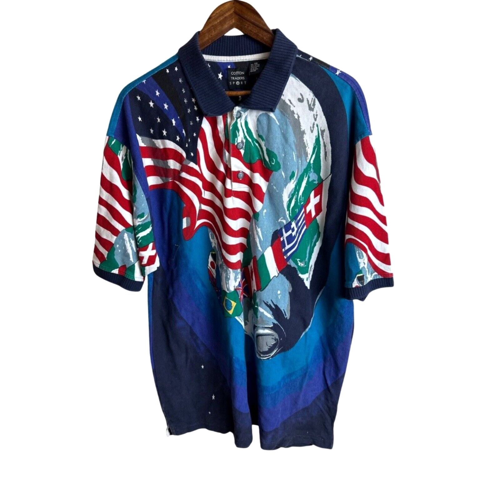 cotton traders sport flag shirt