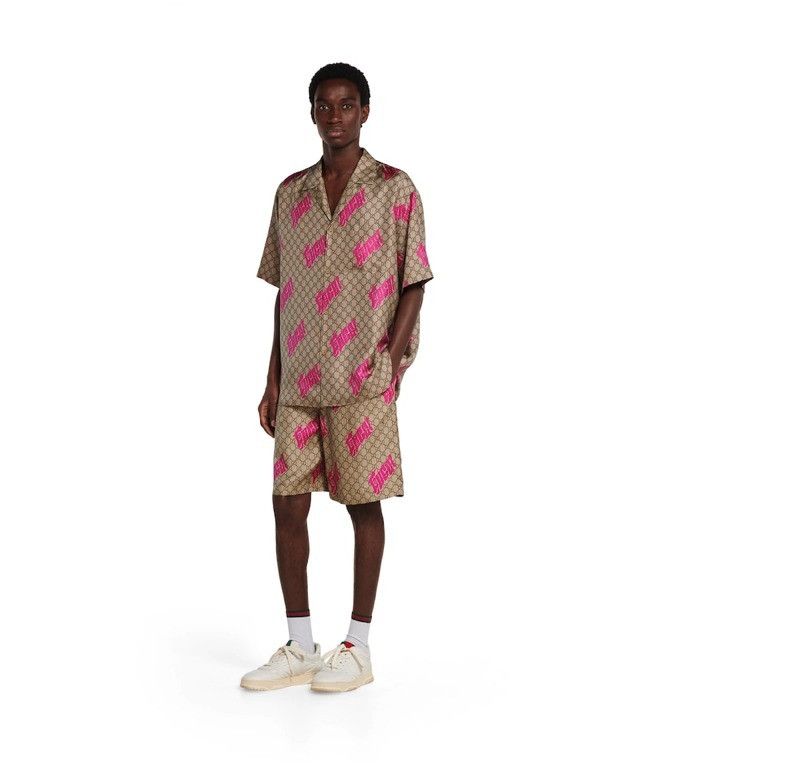 Gucci o1la5ras0426 Printed Silk Twill Shorts in Multicolor Size US 32 / EU 48 - 2 Thumbnail
