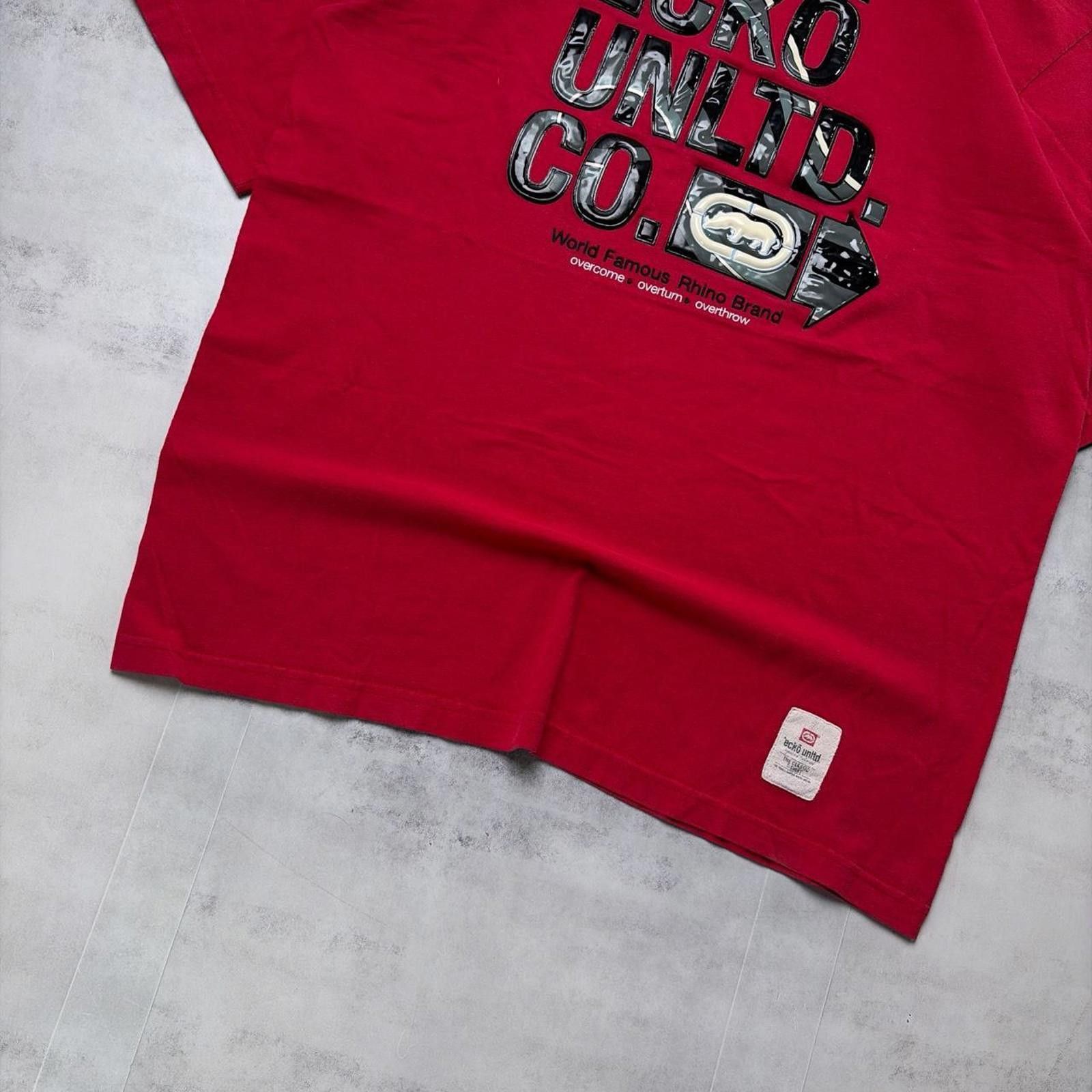 Ecko Unltd. Y2K Red Ecko Unltd Grunge Skater T-Shirt Size US XL / EU 56 / 4 - 3 Thumbnail