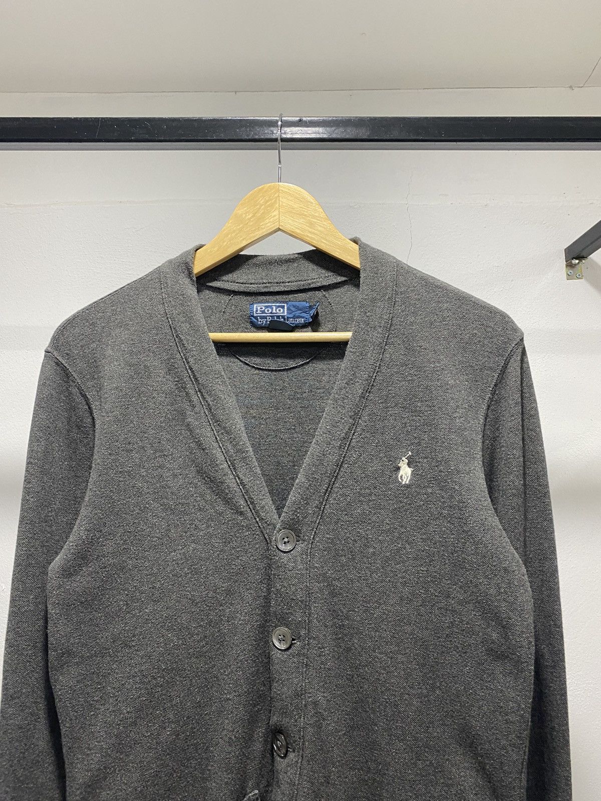 Polo Ralph Lauren × Vintage Rare☠️ Polo RL Small Pony Cardigan 90s Knit Designer Size US S / EU 44-46 / 1 - 1 Thumbnail