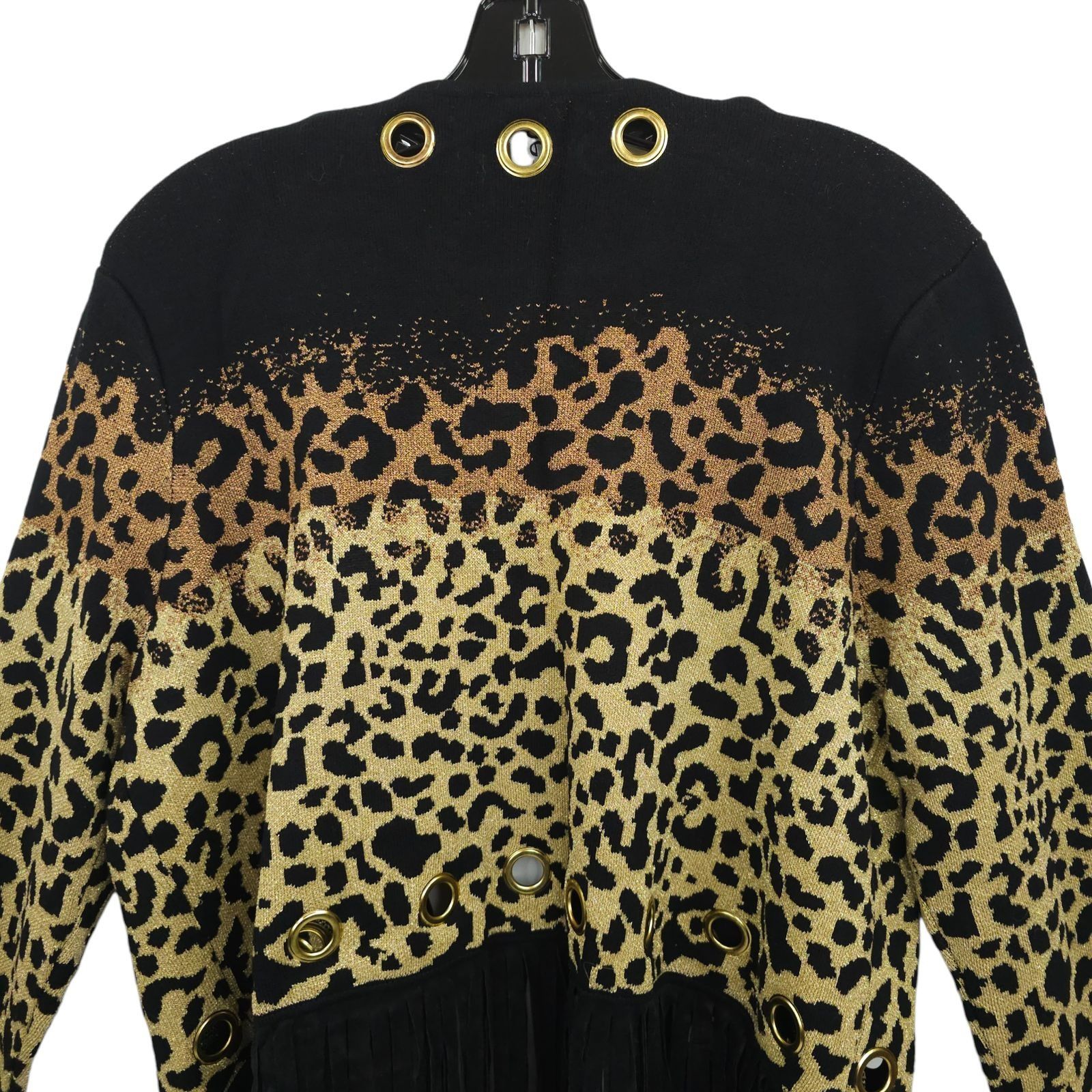 Other Berek Leopard Print Cardigan XL Gold Grommet Fringe Sweater Size XL / US 12-14 / IT 48-50 - 11 Thumbnail
