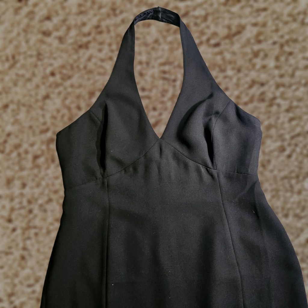 Chaps Chaps Dress Womens 14 Black Halter Short Fitted Ruffle Hem Cocktail Party LBD Formal Dress Womens XS-Plus? Size 36" / US 14 / IT 50 - 1 Thumbnail