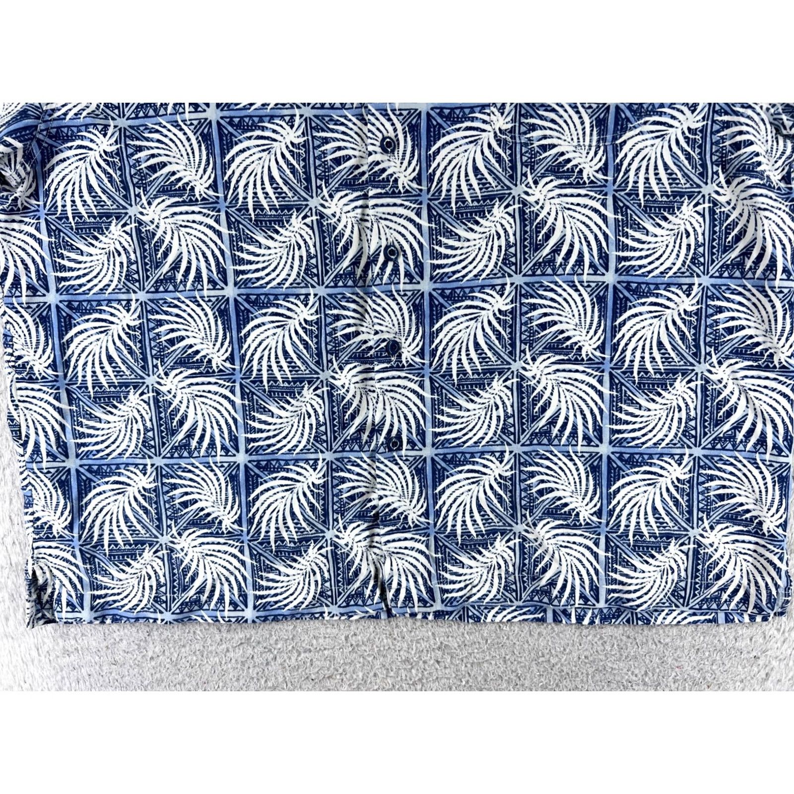Nat Nast Nat Nast Shirt Adult XL Blue White Palm Print Hawaiian Silk Blend Beach Shirt Size US XL / EU 56 / 4 - 5 Thumbnail
