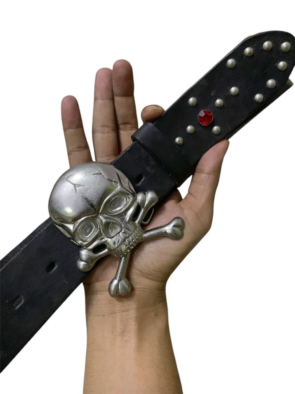Mastermind Japan × Seditionaries × Takeo Kikuchi Final‼️Takeo Kikuchi Skull Buckle Leather Belt 30-33Inc Waist Size ONE SIZE - 3 Thumbnail
