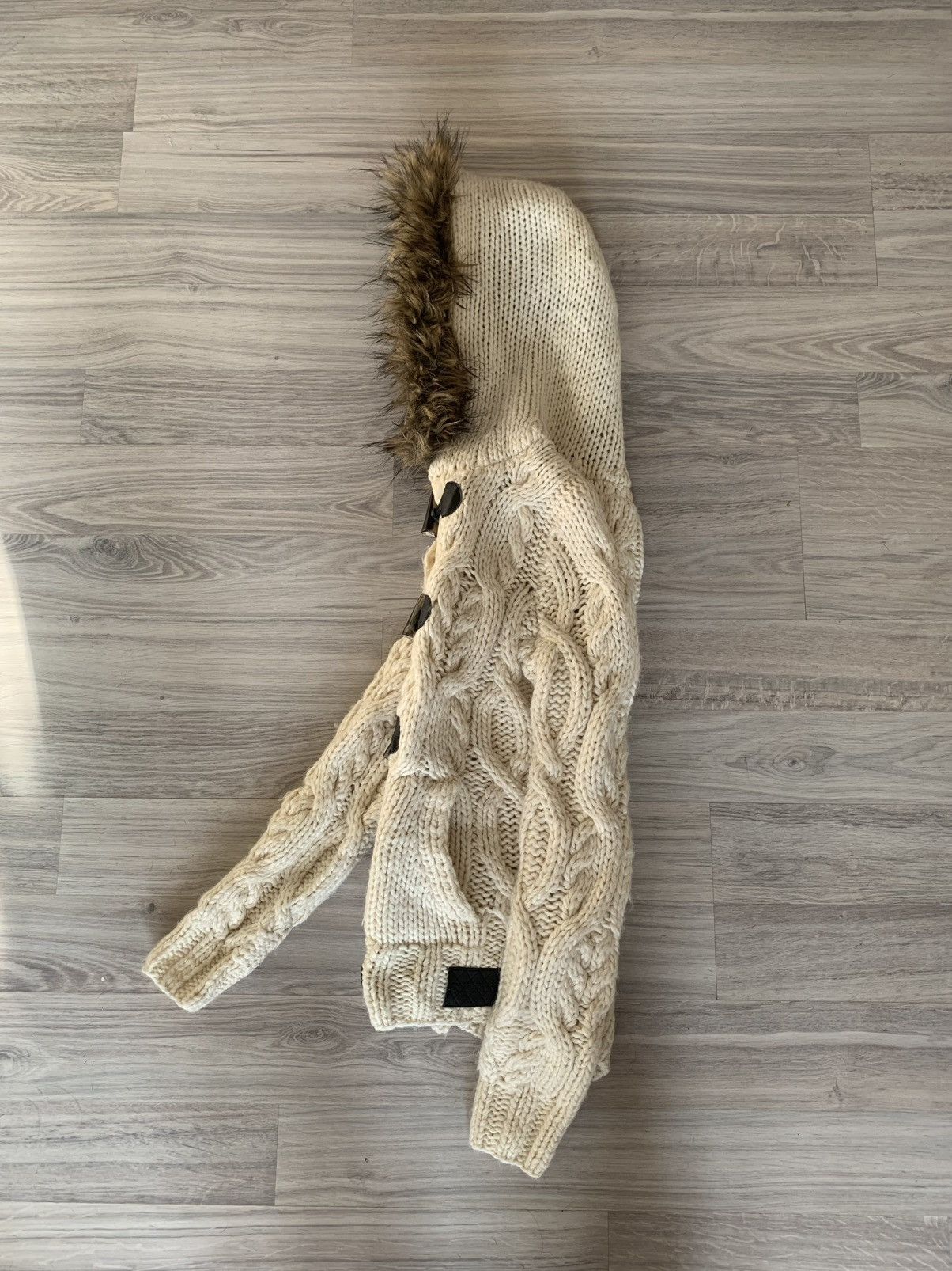 Japanese Brand Y2K SuperDry Knitted Fur Hooded Vest ifsixwasnine LGB goa Size US M / EU 48-50 / 2 - 6 Thumbnail
