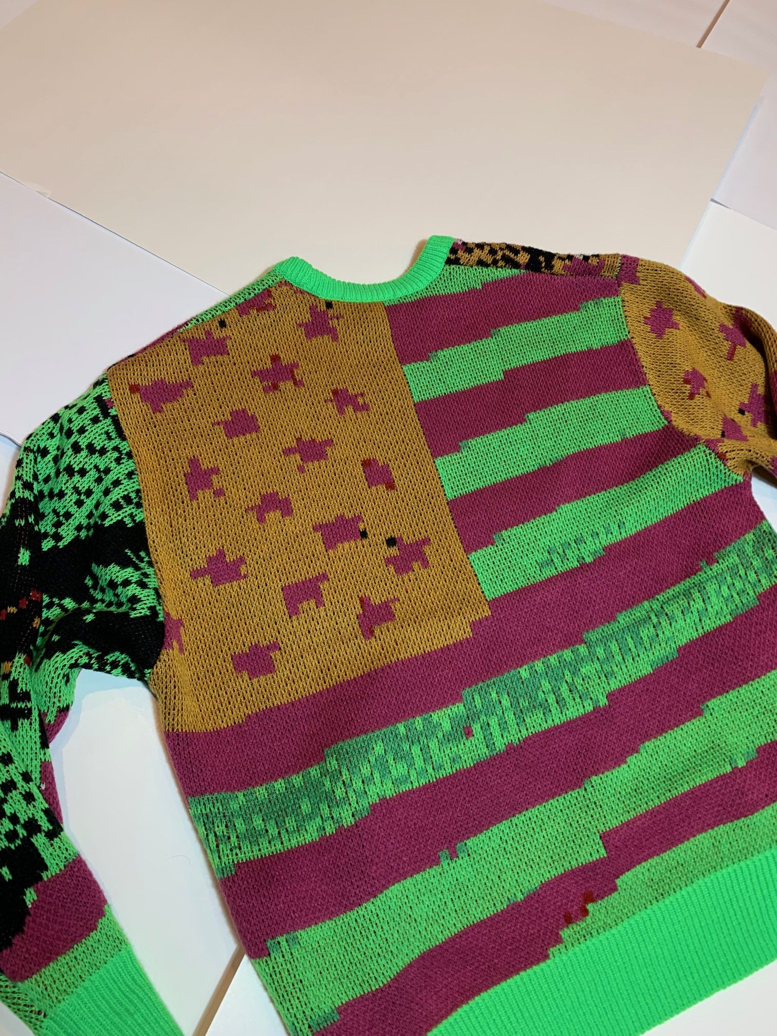 Supreme Digital Flag Sweater Light Green SS21 Size US M / EU 48-50 / 2 - 6 Thumbnail