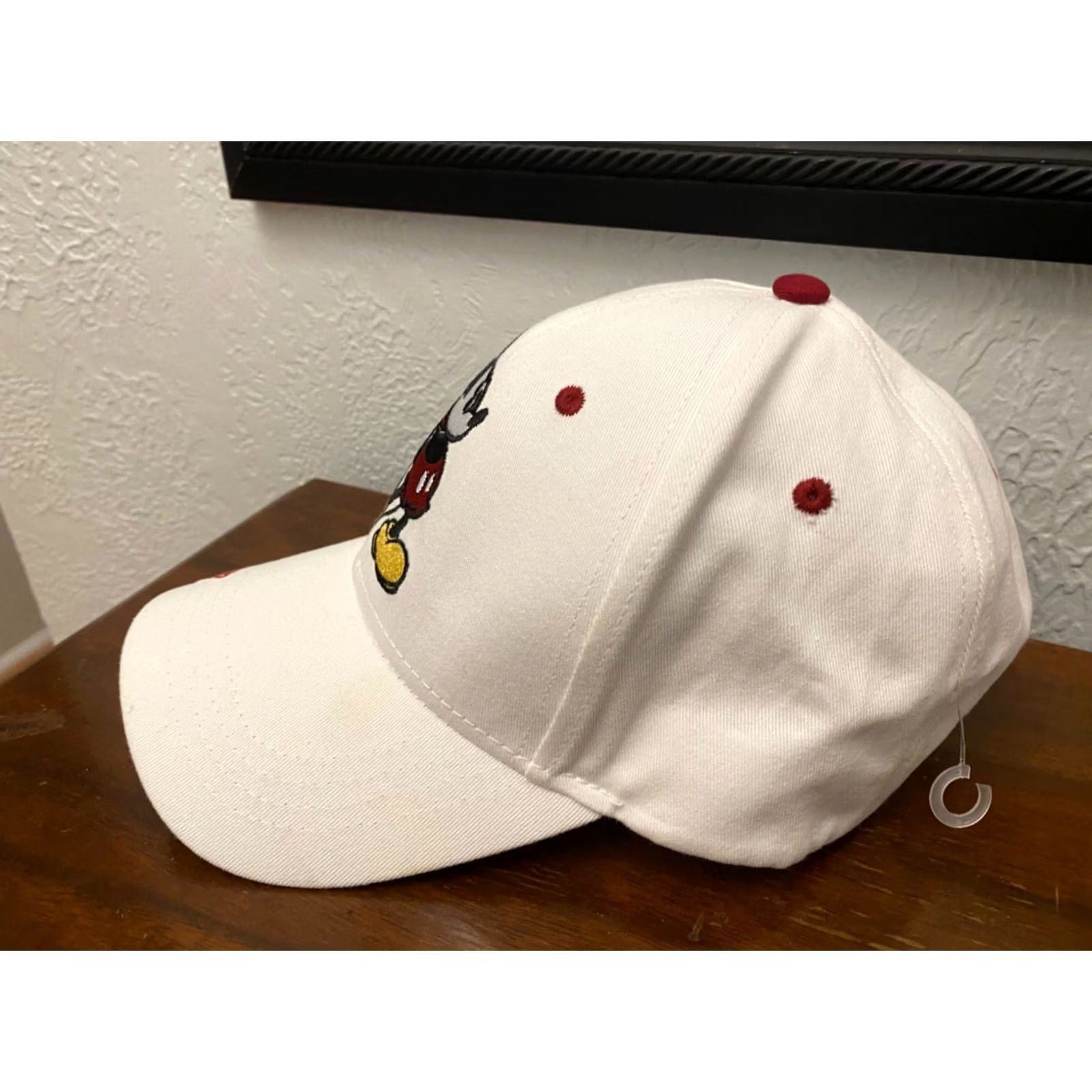 Vintage Jerry Leigh Disney Mickey Mouse Baseball Cap Hat Adult One Size White Cotton Solid Cartoon Men Size ONE SIZE - 2 Thumbnail