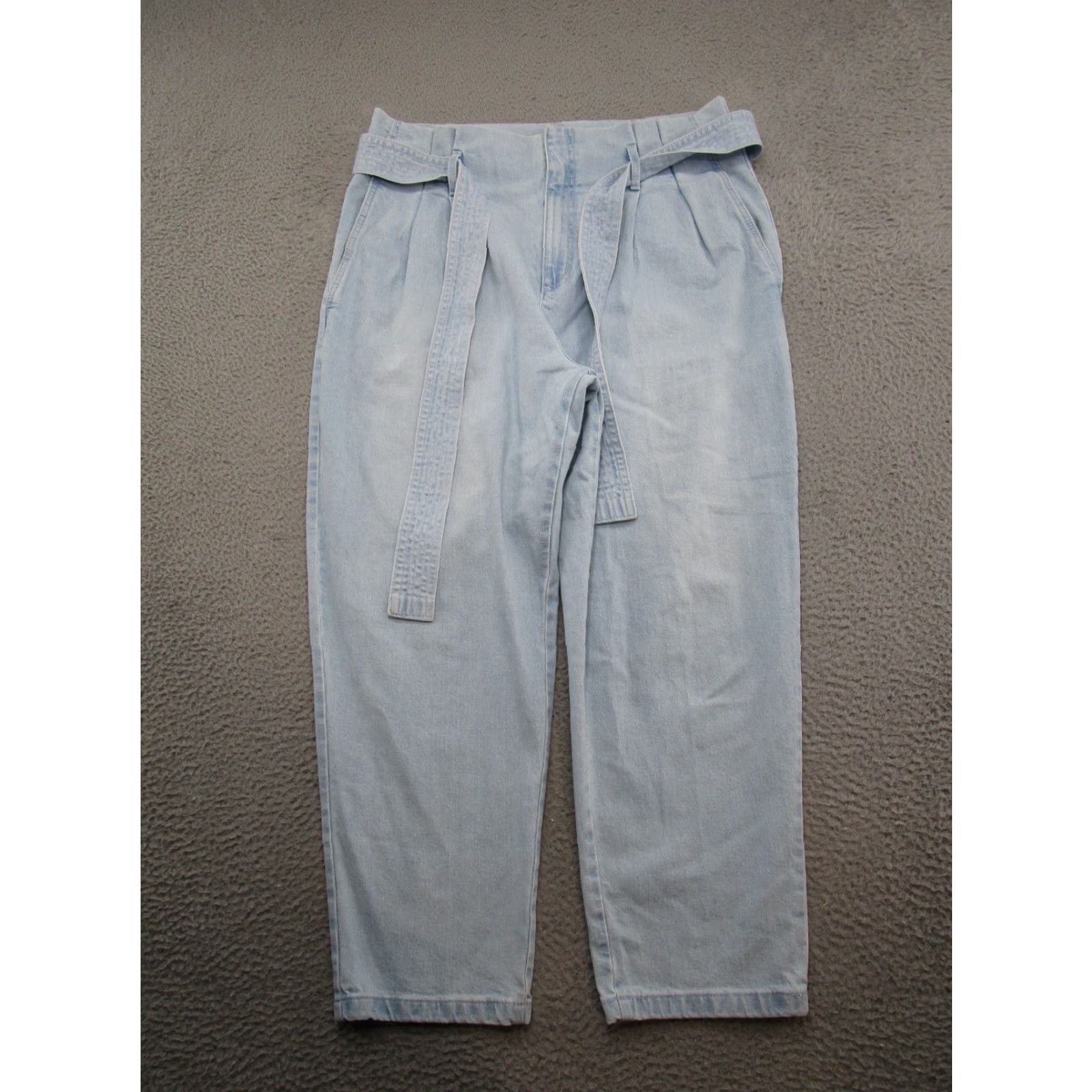 Vintage A New Day Jeans Women's Plus Size 18 Light Wash Belted Denim Straight Pants Size 40" / US 18 - 2 Thumbnail