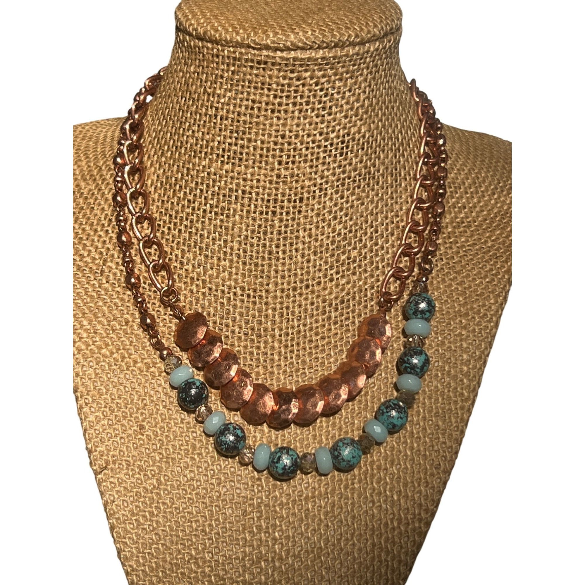 Juicy Couture Juicy Couture Copper Tone Necklace Double Strand Blue Green Size ONE SIZE - 1 Thumbnail