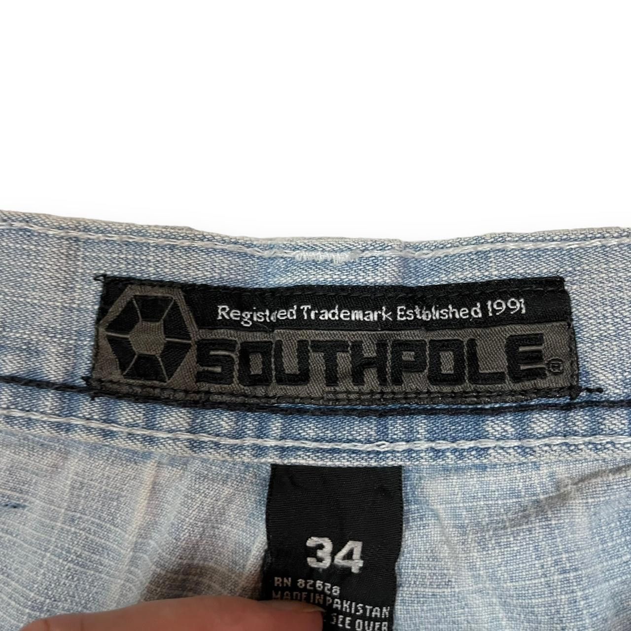 Southpole Southpole Men's Blue and White Shorts Size US 34 / EU 50 - 6 Thumbnail