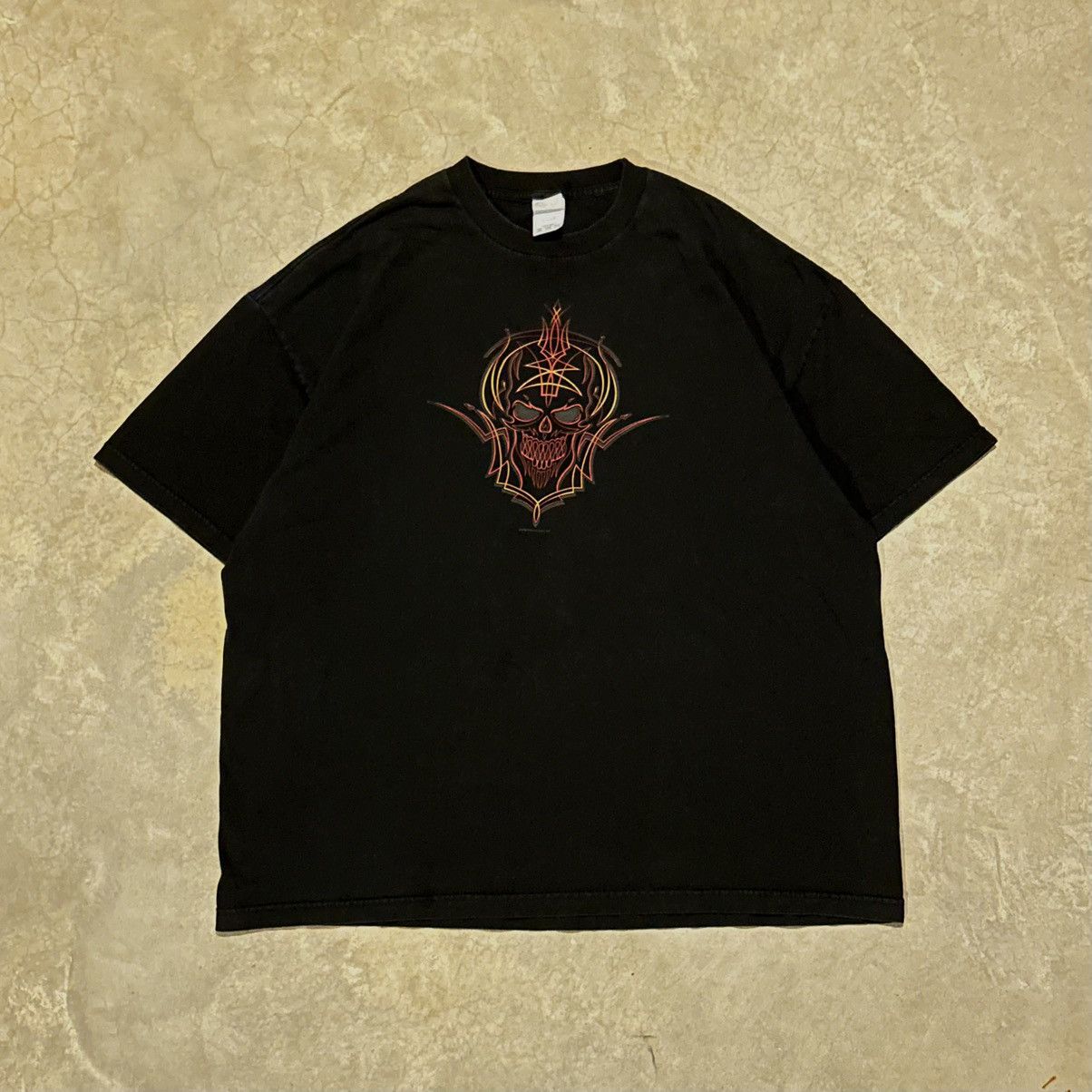 JNCO × Vintage Vintage 2000s Skull Tribal Oversized Tee Skater Cyber Faded Size US XXL / EU 58 / 5 - 3 Thumbnail