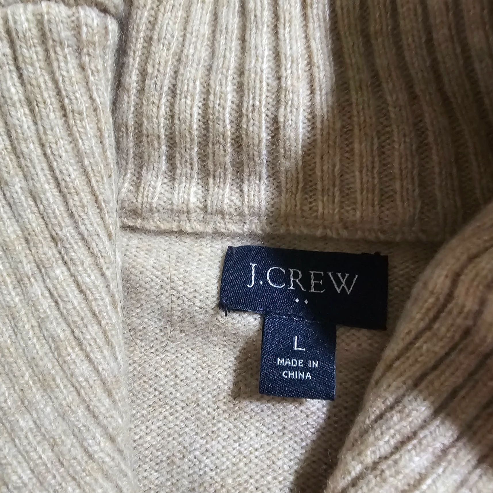 J.Crew J.CREW Sweater Mens Large Beige Tan Wool Long Sleeve Shawl Collar Casual Preppy Size US L / EU 52-54 / 3 - 4 Thumbnail