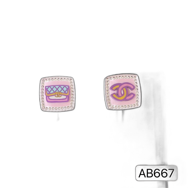 Colorful Asymmetrical Acrylic Earrings by Chanel