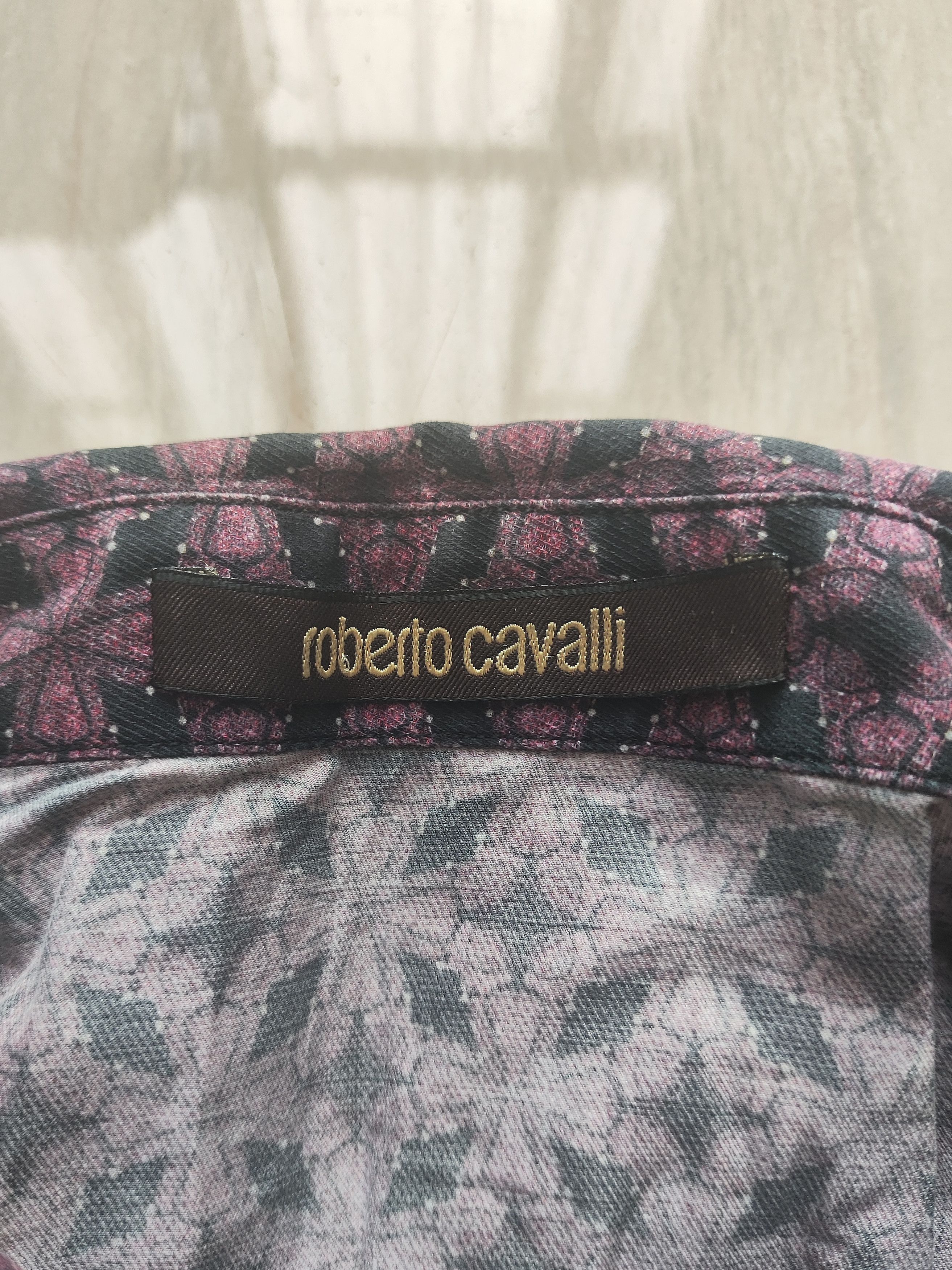Roberto Cavalli Runway Archive Purple Cross Geometry Shirt Size US XS / EU 42 / 0 - 6 Thumbnail
