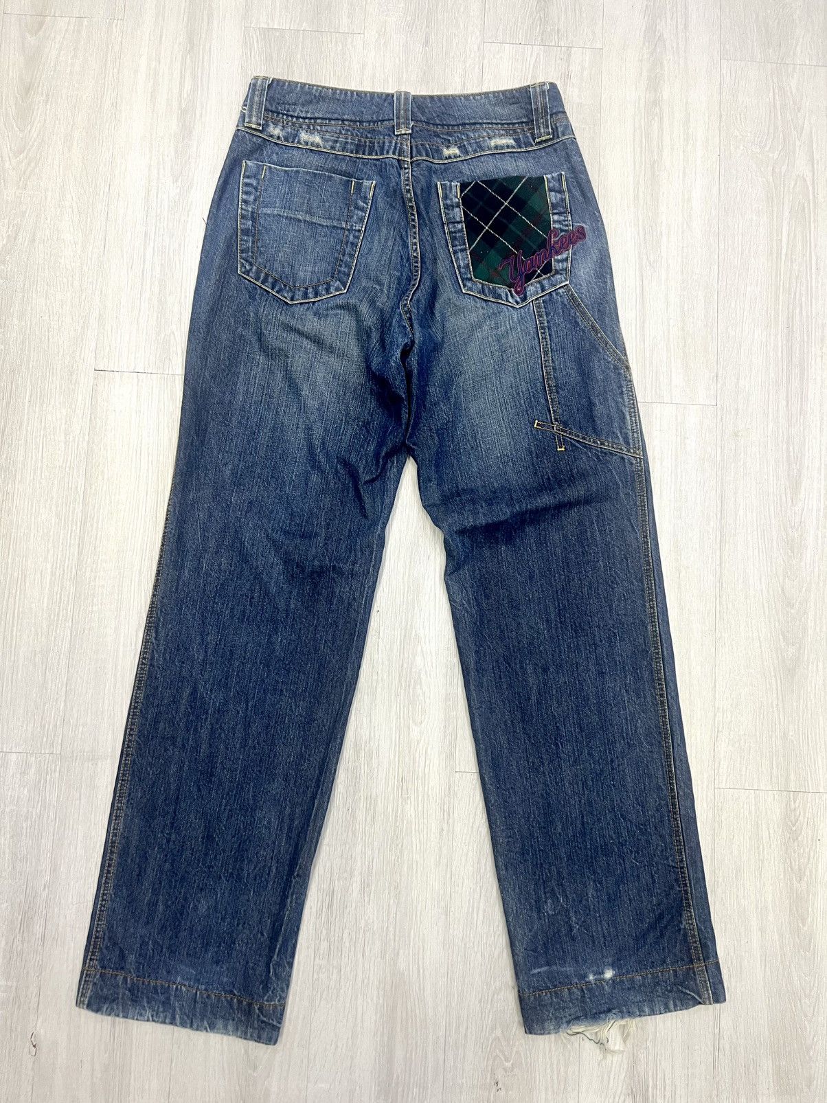 MLB MLB Yankees Patchwork Wide-Leg Jeans Size US 31 - 1 Thumbnail